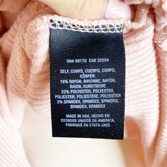 Worn once!! Anthropologie Maeve Pink Ribbed Cozy Cowl Neck Top Medium - Picture 8 of 8